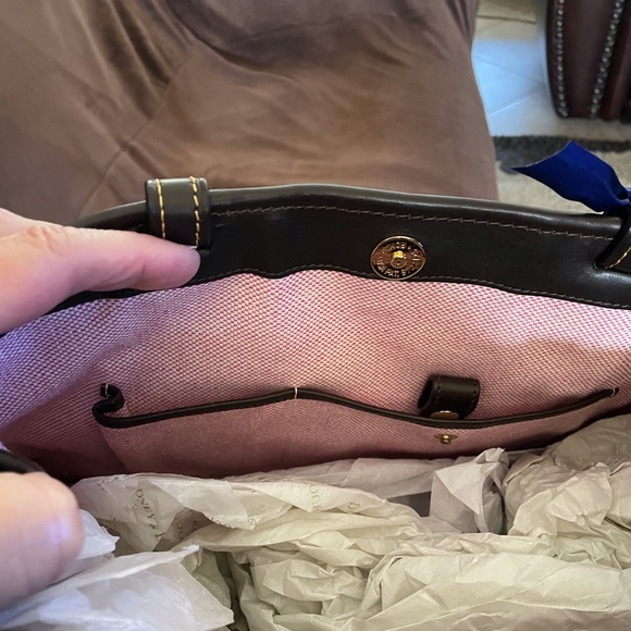 Dooney Bourke Cognac Double Strap Tassel Satchel NWT 11X14 - Picture 16 of 16